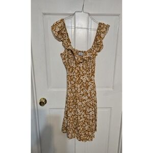 Womens Old Navy dress spring summer yellow white flower size Medium sundress